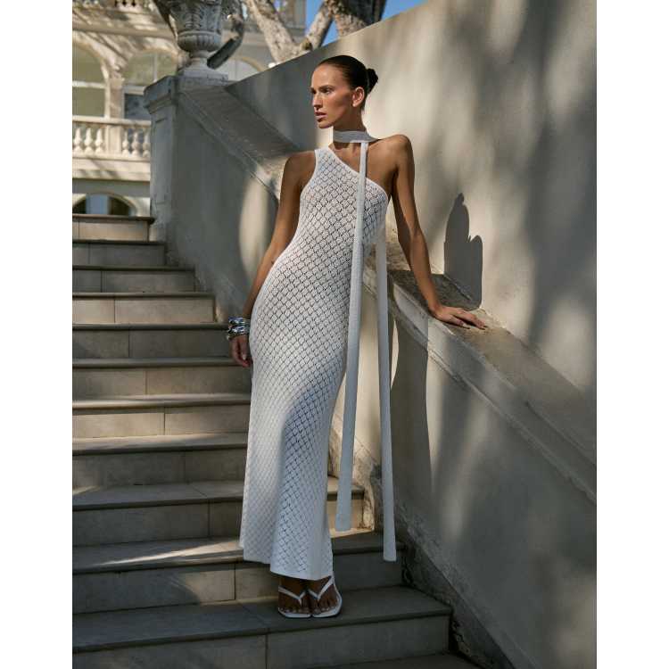 crochet maxi beach dress Women's White One Shoulder Scarf Neck | 4th & Reckless Women's Black Dress Pants it pairs well with Taglia:3 pair:robyn-diamante-strap-block-heels-ivory