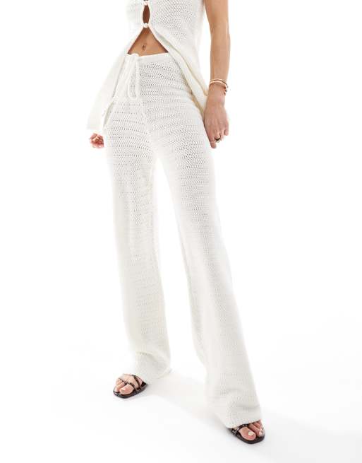 4th & Reckless crochet beach pants in cream - part of a set, 2 of 5