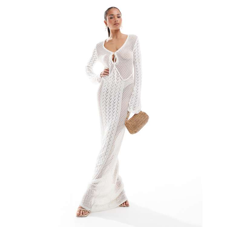 white christmas dresses Zara Rose Crochet Maxi Dress