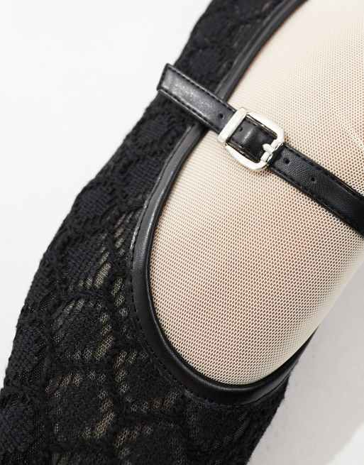 4th & Reckless crochet strappy ballet flats in black, 4 of 4