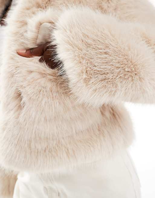 4th & Reckless cropped faux fur pocket detail jacket in 4th & Reckless cropped faux fur pocket detail jacket in