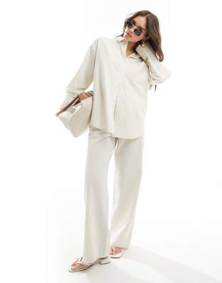 4th & Reckless - Delphi - Camicia da mare beige a righe in coordinato - view 1