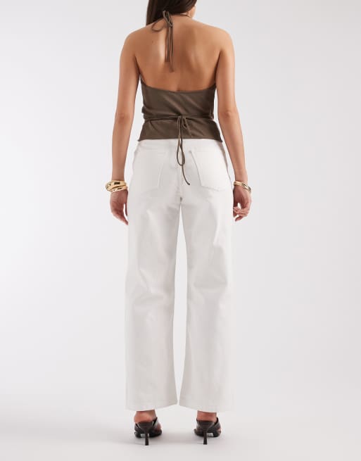4th & Reckless - Denim jeans met rechte pijpen in crème, 3 van 5