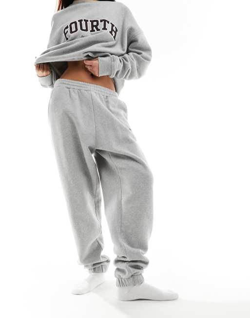 Topshop straight leg jogger in grey marl