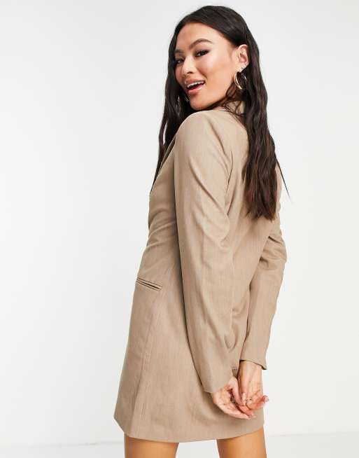 4th & Reckless double breasted blazer dress in mocha, 2 of 4