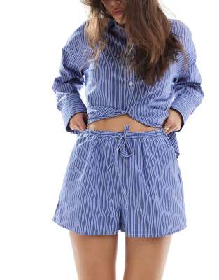 4th & Reckless 4th & Reckless drawstring shorts co-ord in blue stripe