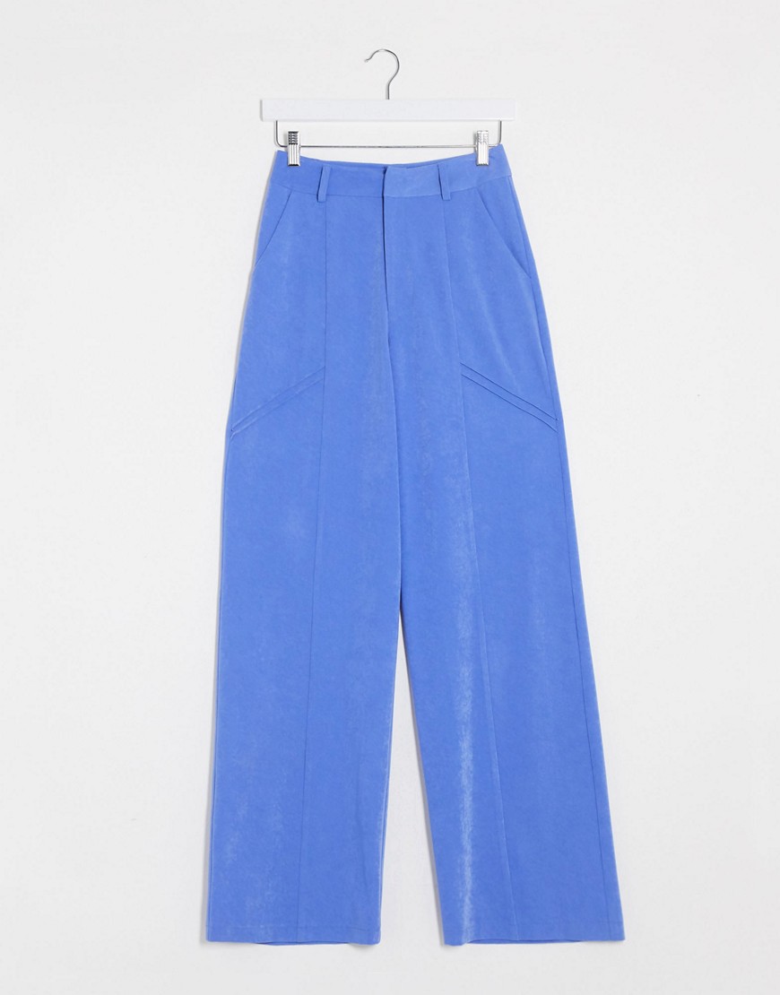 4th + Reckless - Elegante broek met wijde pijpen in blauw