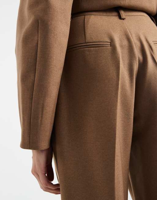 4th & Reckless – Elegante Hose in Kamelbraun mit weitem Bein und Bundfalten, Kombiteil, 5 von 5
