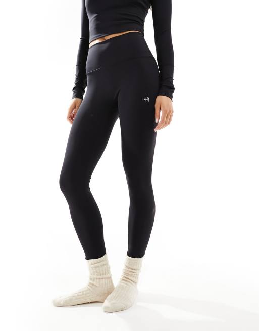 ASOS 4505 Hourglass – Czarne błyszczące legginsy o długości 7/8 w