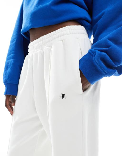 4th & Reckless embroidered logo front seams wide leg