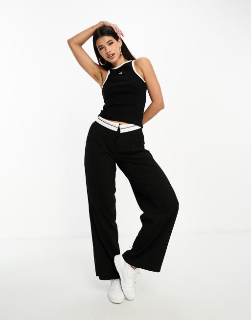 Hybrid Wide Leg Pants - Black, Workout Pants Women, SQUATWOLF