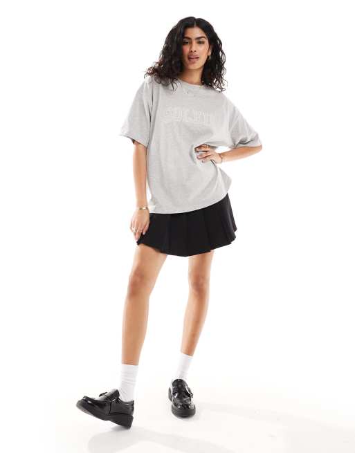 4th & Reckless embroidered soleil logo oversized t-shirt in