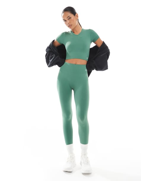 4th & Reckless - Ensemble de sport sans coutures avec legging à taille haute et t-shirt crop top - Vert - view 1