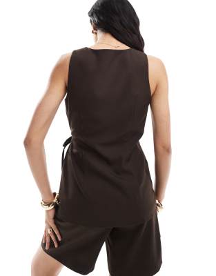 4th & Reckless Exclusive Longline Tie Side Tailored Vest