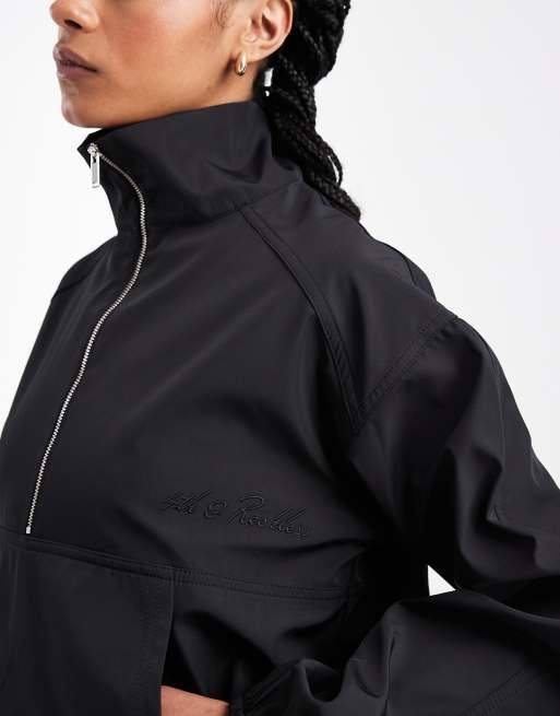 4th & Reckless Exclusive water repellent toggle detail pullover jacket in black, 4 of 4
