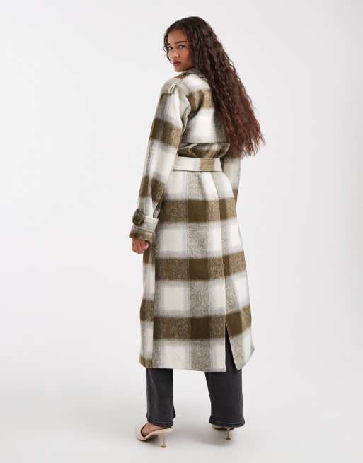 4th & Reckless exclusive wool feel longline belted trench coat in