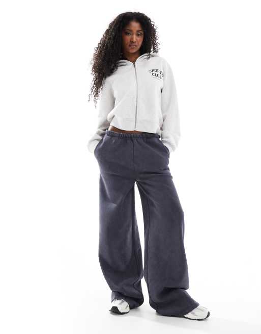 4th & Reckless - Felpa con cappuccio grigio mélange oversize con zip e stampa "Sports Club", 2 di 4