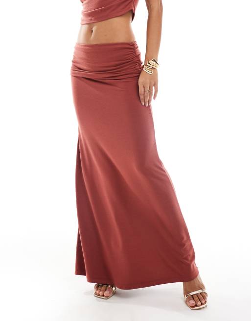 スカート 8249 Two-way color combination maxi skirt brown Cute Brown Maxi Skirt | Matching 2-Piece Sets | ShopDressUp