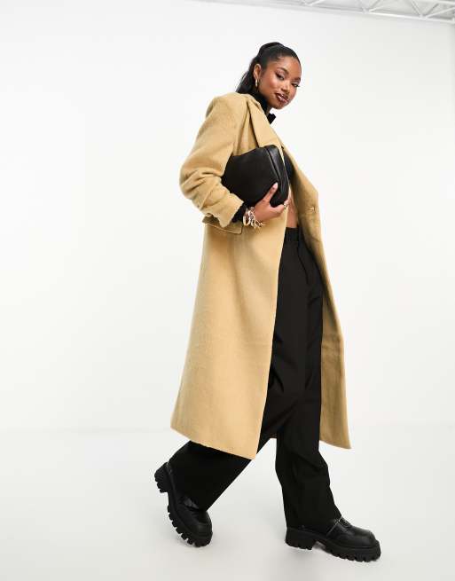 Asos camel overcoat sale