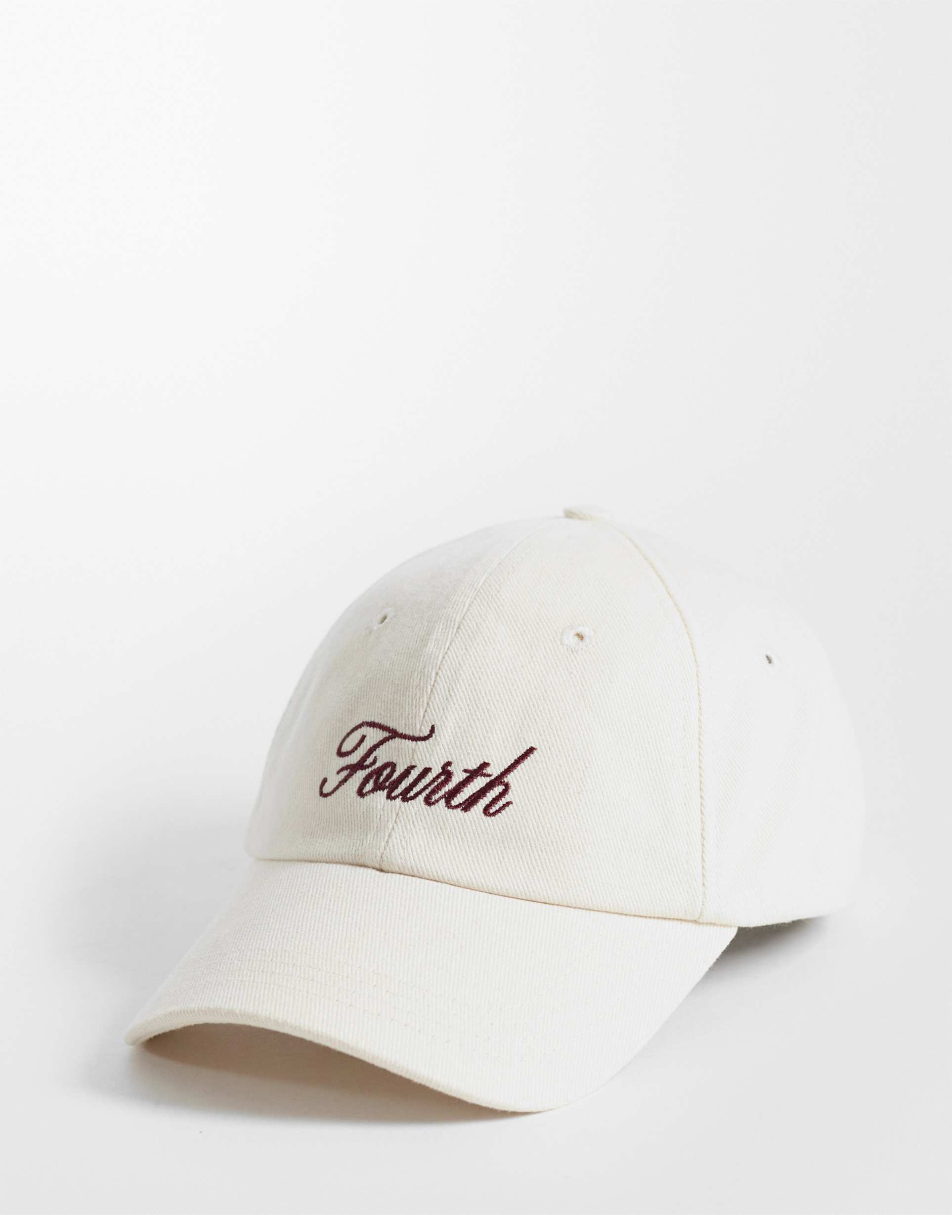 4th & reckless 'fourth' embroidered logo cap in cream