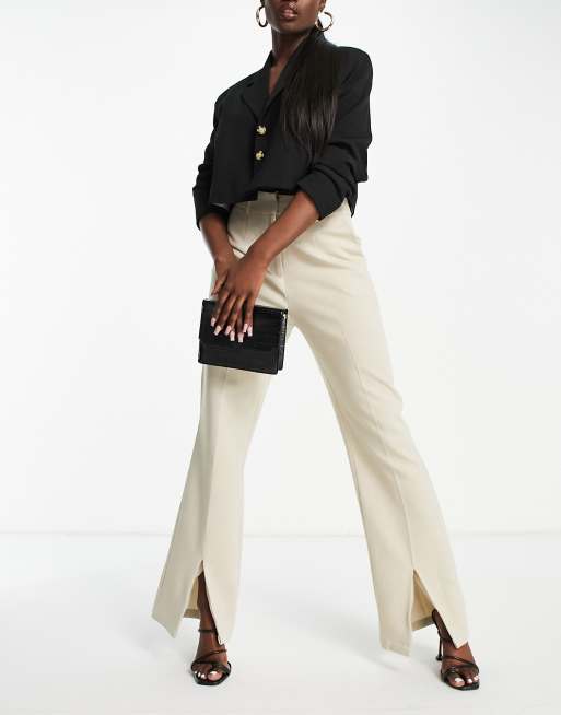 4th & Reckless front spilt trouser in stone
