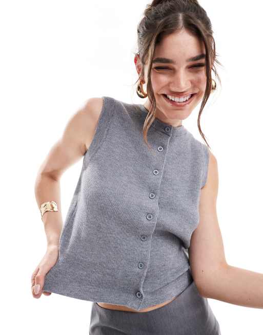 4th & Reckless - Gebreid gilet in grijs