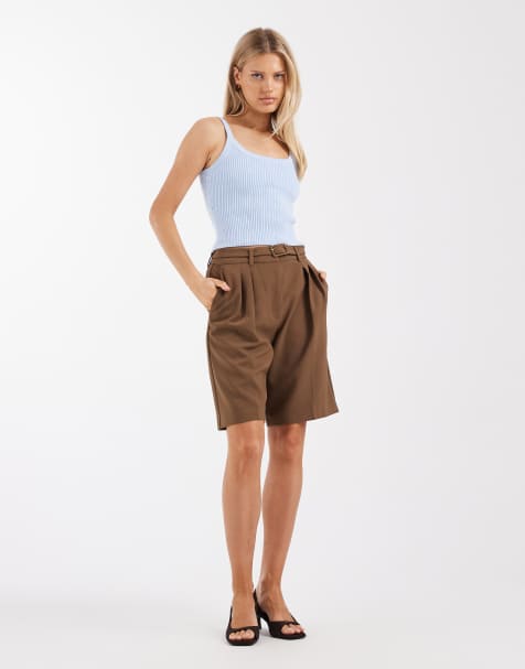 4th & Reckless – Gerippte Strickset in Blau, bestehend aus Camisole mit U-Ausschnitt und Strickjacke - view 1