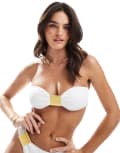 [4th & Reckless] 4th & Reckless gold hardware detail bandeau bikini top in white (part of a set) 8 White