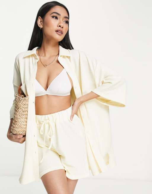 4th & Reckless Jane beach short in cream - part of a set
