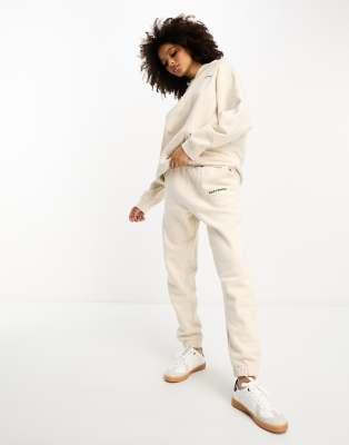 4th & Reckless - Joggers da casa con elastico in vita color crema con logo ricamato