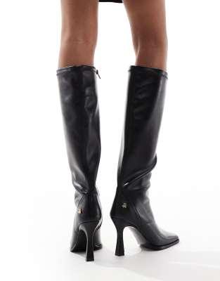 4th & Reckless Knee High Square Toe Heeled Boots In White