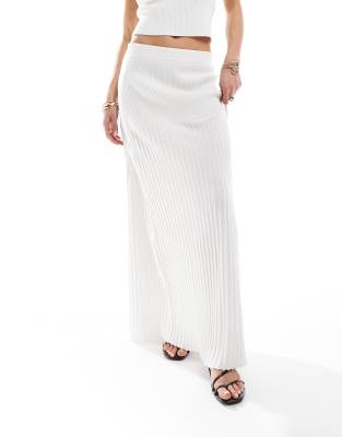 4th & Reckless Knit Maxi Skirt In White