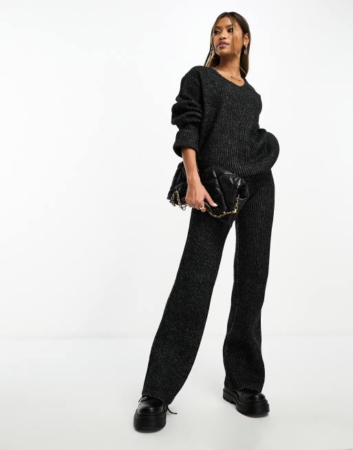 Slim Leg Knit Pant, Black