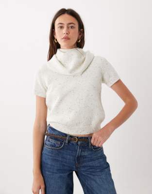 4th & Reckless Knit Scarf Detail Top In White