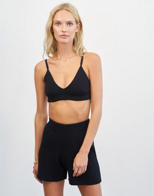 4th & Reckless knit shorts co-ord in black