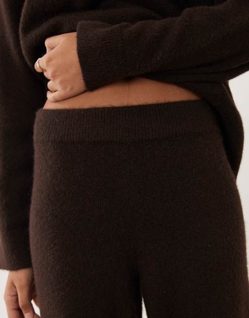 4th & Reckless knit wide leg pants in chocolate - part of a set, 5 of 5