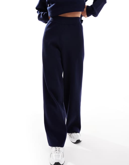 4th & Reckless knit wide leg pants in navy - part of a set