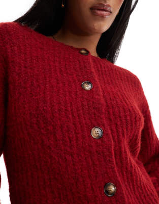4th & Reckless knitted button through cardigan in red | ASOS