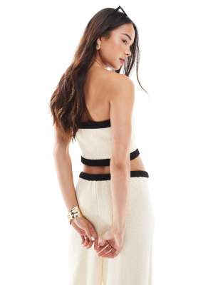 4th & Reckless Knitted Contrast Bandeau Beach Crop Top