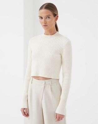 4th & Reckless knitted cropped jumper in cream