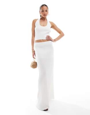 4th & Reckless 4th & Reckless knitted maxi skirt co-ord in white