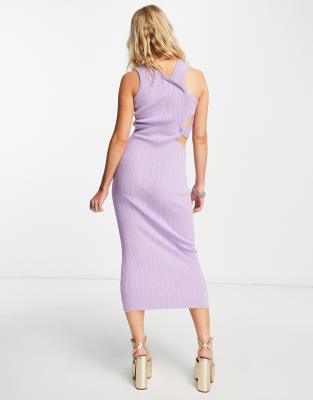 lilac purple midi dress