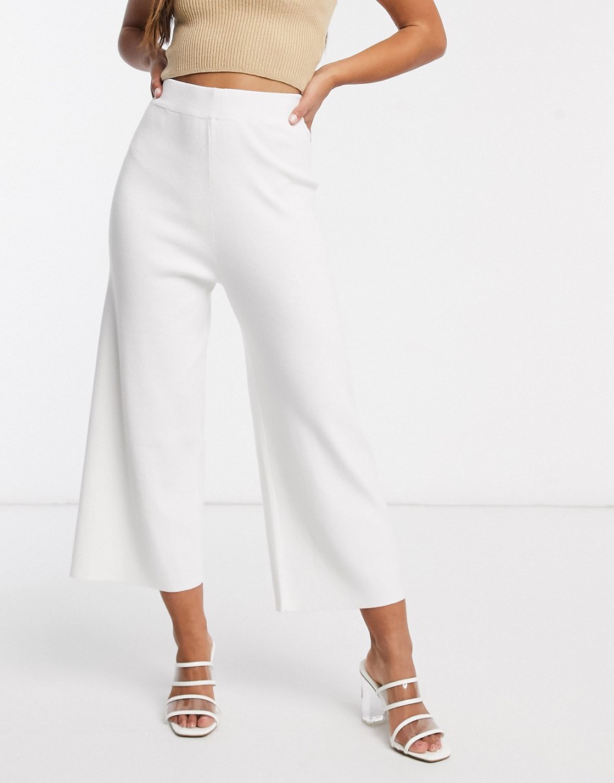 4TH & RECKLESS 4TH + RECKLESS KNITTED PANTS IN WHITE,BLANC TROUSER