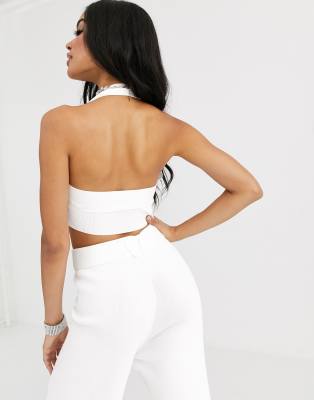 plunge halter neck top