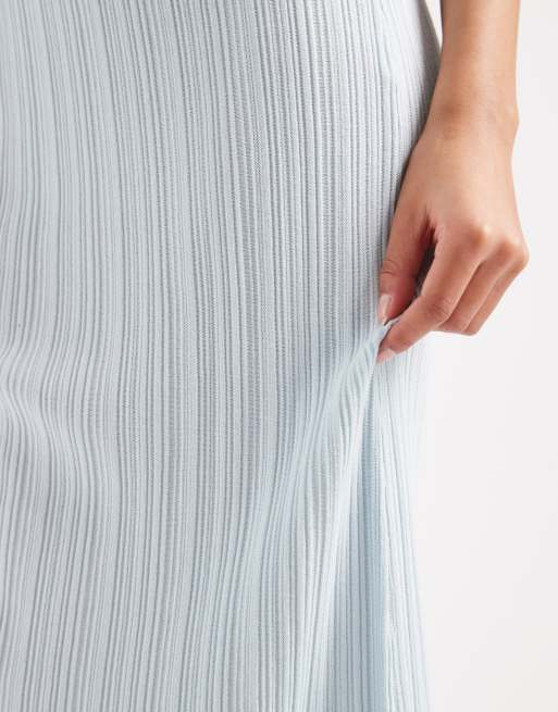 4th & Reckless knitted ribbed maxi skirt co-ord in baby blue, 4 of 5