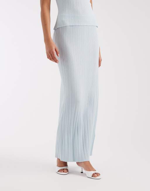 4th & Reckless knitted ribbed maxi skirt co-ord in baby blue, 5 of 5
