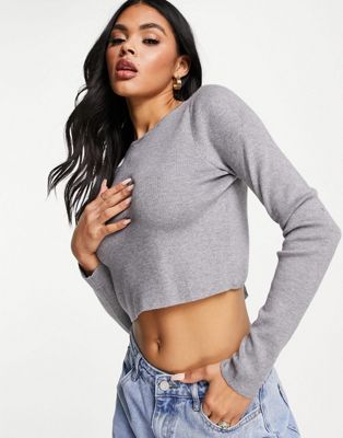 4th & Reckless knitted tie back top in grey - ASOS Price Checker