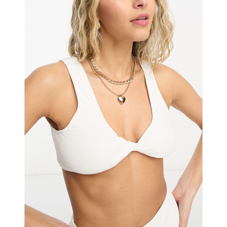 Knitted Twist Front Triangle Bralette