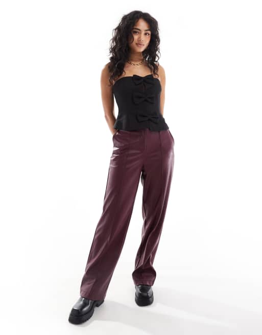 4th & Reckless - Korsettop met bandeau-hals en strikjes in zwart, 2 van 4