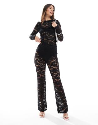 4th & Reckless lace long sleeve top and lace flared pants